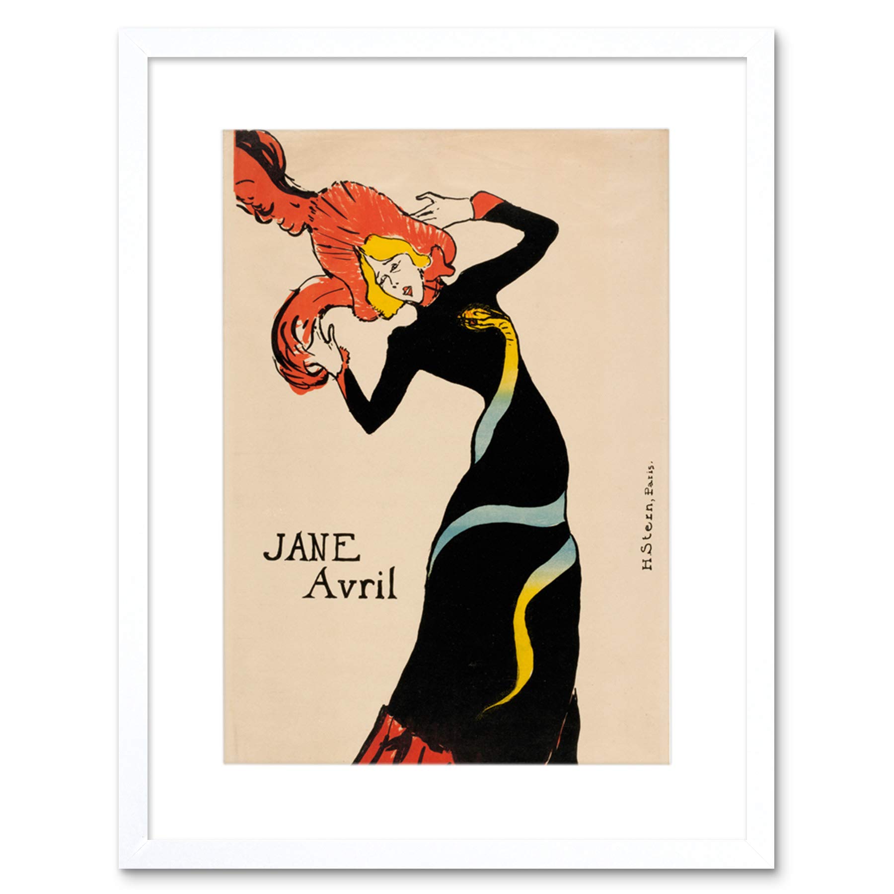 Wee Blue Coo Toulouse Lautrec French Jane Avril Picture Framed Wall Art Print