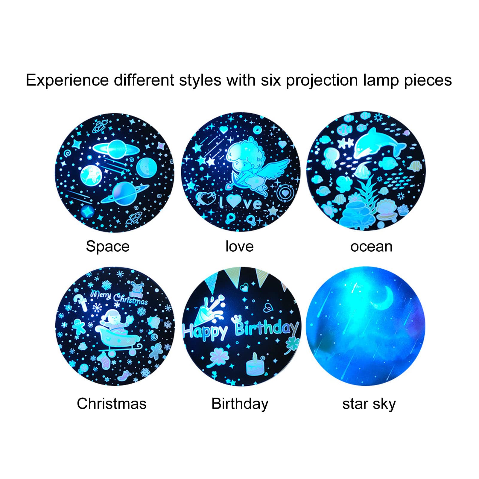 Veilleuse étoilée, pour la décoration de la chambre, Projection multi-motifs, Alimenté par USB, Fonction de lecture de musique, Fonctionnement de la télécommande,