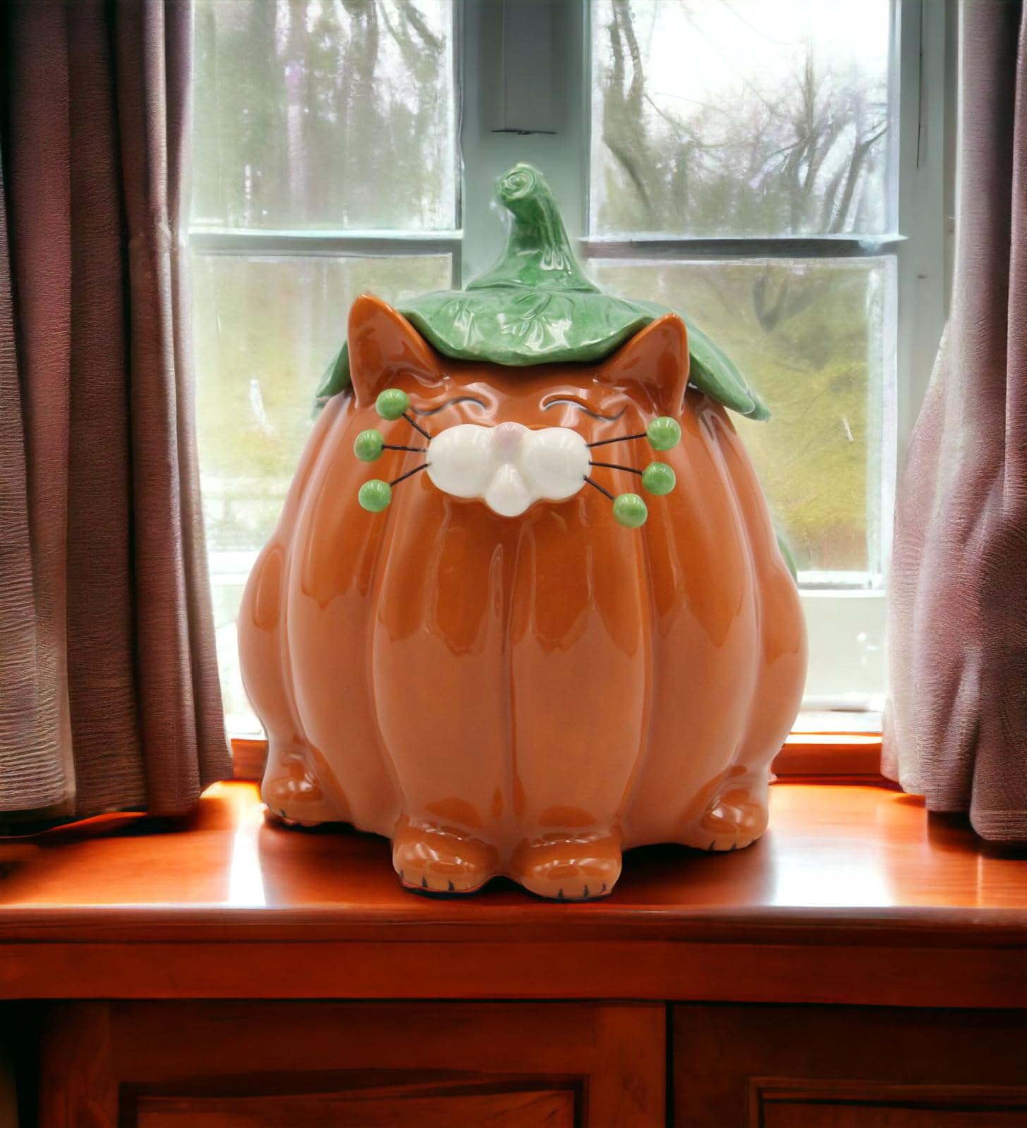 Cosmos Gifts オレンジウィスカーパンプキンキャットキャンディボウル