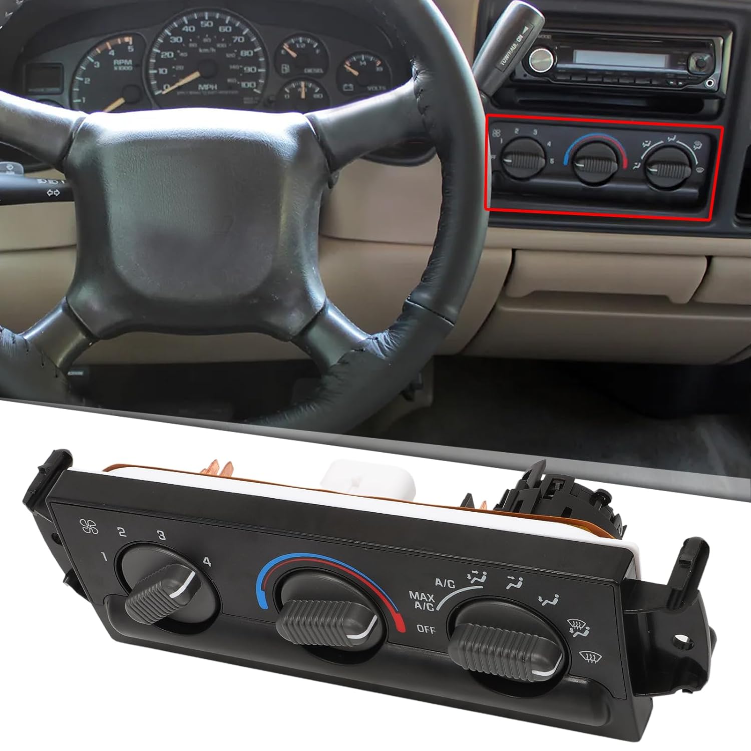 HVAC A/C Heater Control Panel Switch for Blazer S10 Sonoma Oldsmobile Bravada Blower Motor Control Module 09351325 15098964