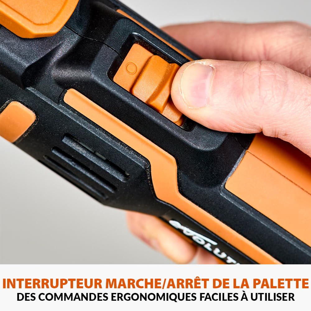 Evolution Power Tools R18MLT-Li Outil Multifonction Sans Fil Alimenté Par Batterie 18 V Li-Ion, Polyvalent Et Multi-Matériaux Pour Couper, Façonner, Gratter Et Poncer | Batterie Non Incluse