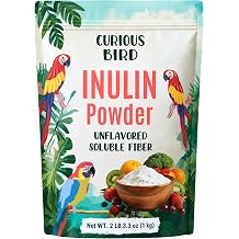 Curious Bird Inulin Powder, Soluble Prebiotic Fiber, Plant Based, Mixes Easily, Natural Taste, Non GMO, Gluten Free, 2.2 lb Resealable Bag