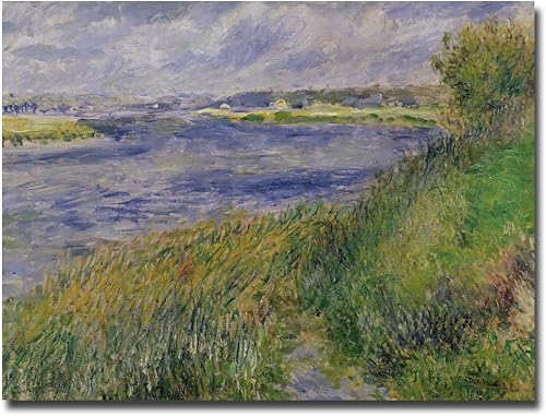 Pierre Renoir, 1876, The Banks of the Seine Champrosay - Lienzo decorativo para pared, 18 x 24 pulgadas