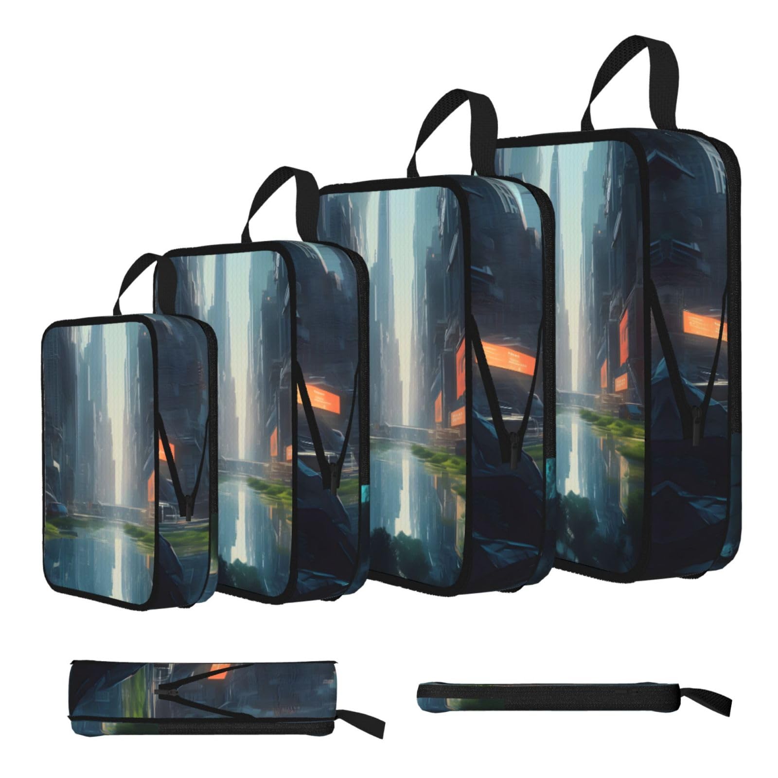 The City on the Water Compression Packing Cubes 4 Piece Set