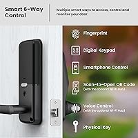 Vista 5 de Lockly Secure Plus, cerradura de puerta inteligente Bluetooth, cerradura de puerta de entrada sin llave con asa, teclado PIN Genie®, sensor