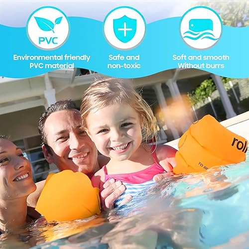 Miniatura 6 de Arm Floaties for Kids 6-12 Yrs - Toddler Floaties Pool Swim Floats Inflatable Swim Arm Bands Floater Sleeves, PVC Thickened (6 Pack)