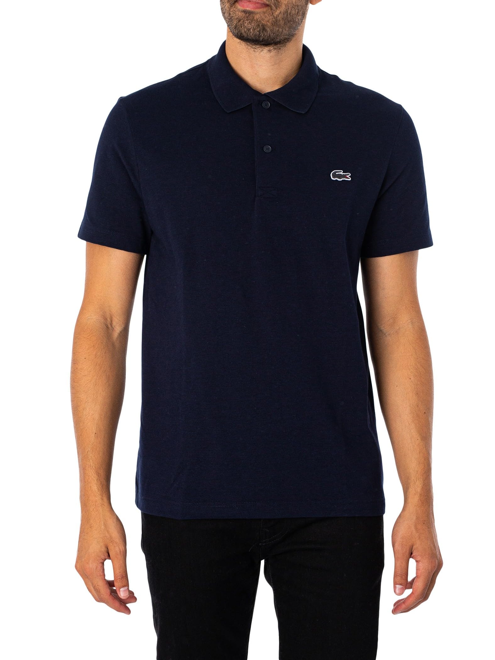 Lacoste Regular Fit Cotton Ottoman Polo Shirt -Navy