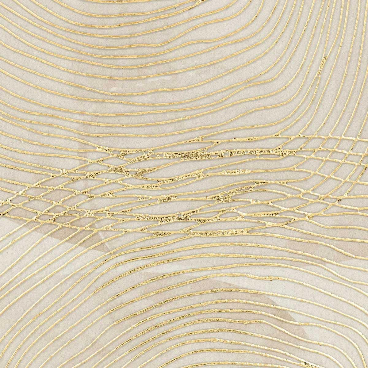 Atmosphera Créateur d'intérieur - Tableau Imprimé Déco Elin 50x70cm Beige & Doré
