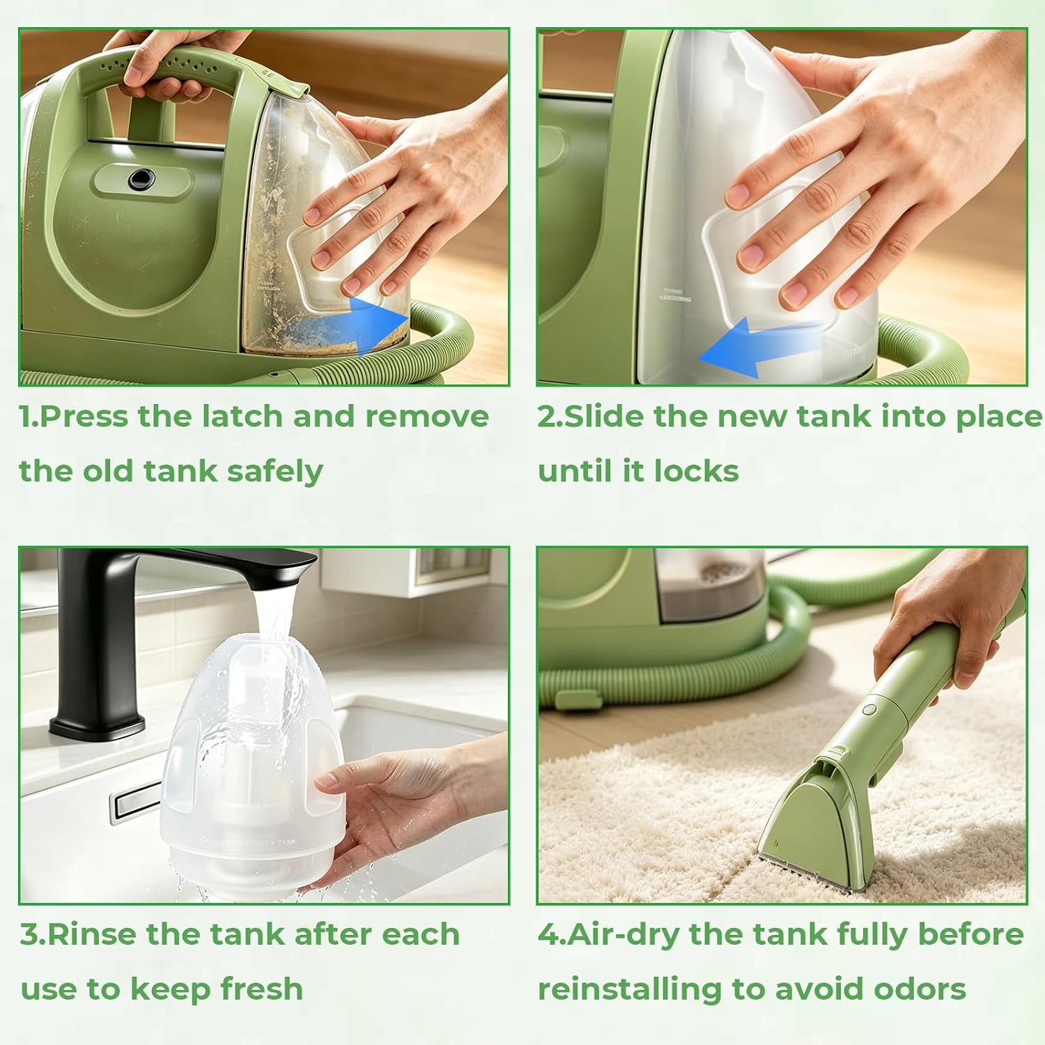 2037144 Dirty Tank Replacement for Bissell Little Green Portable Carpet Cleaners, Compatible with 1400 3353 3369 Series, Home Auto Pet Stain Cleaning Accessory