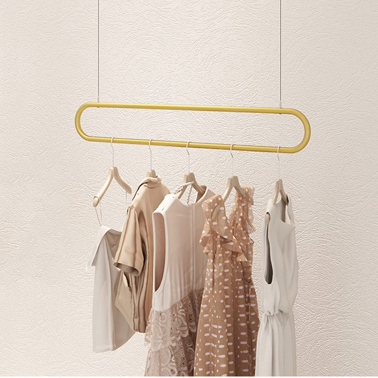 Appendiabiti da soffitto Appendiabiti in Metallo, Altezza Regolabile Asta per Indumenti Commerciali per impieghi gravosi, Portasciugamani per l'organizzazione del Bagno