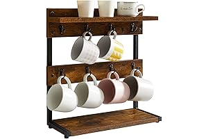 IBUYKE Rustic Coffee Mug Holder Stand
