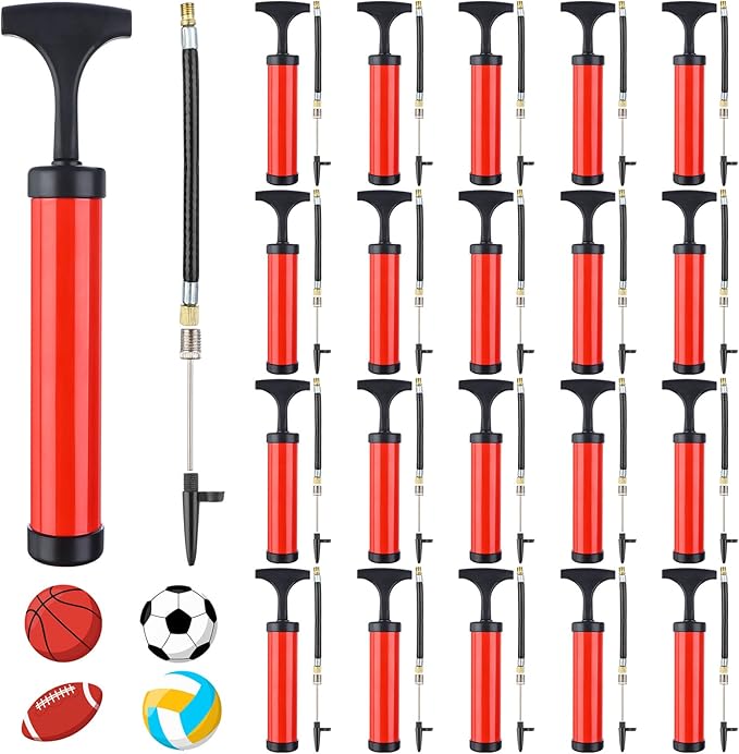 20Pcs Red Sports Ball Pump Kits Inflatable Football