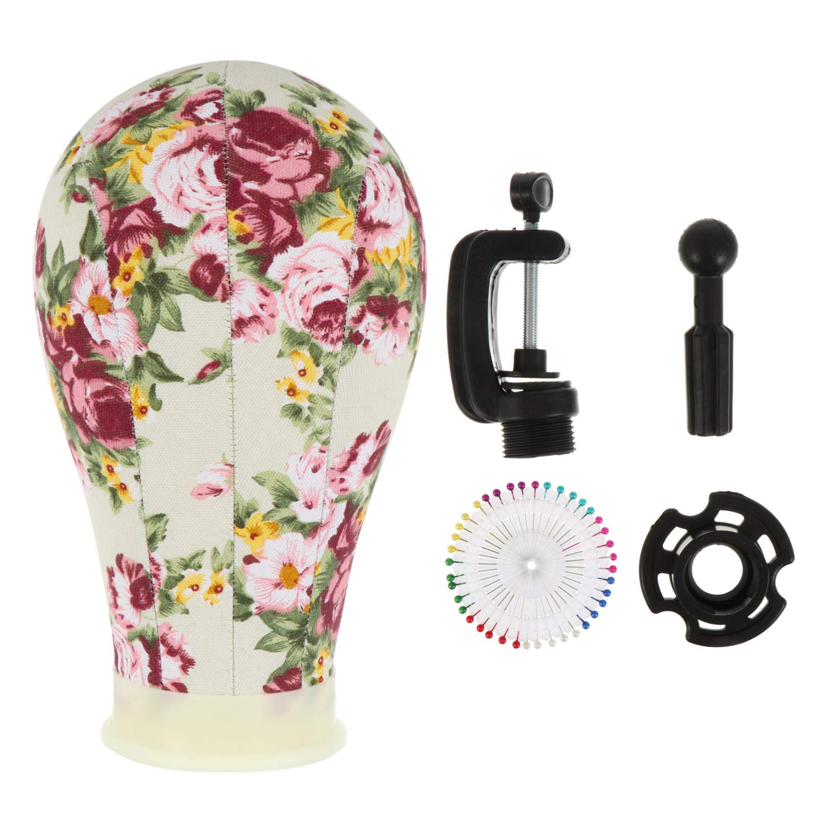 OSALADI Wig Head Cork Canvas Block Bald Mannequin Head with Stand Eyeglasses Hat Display Model for Making Wigs Wig Styling