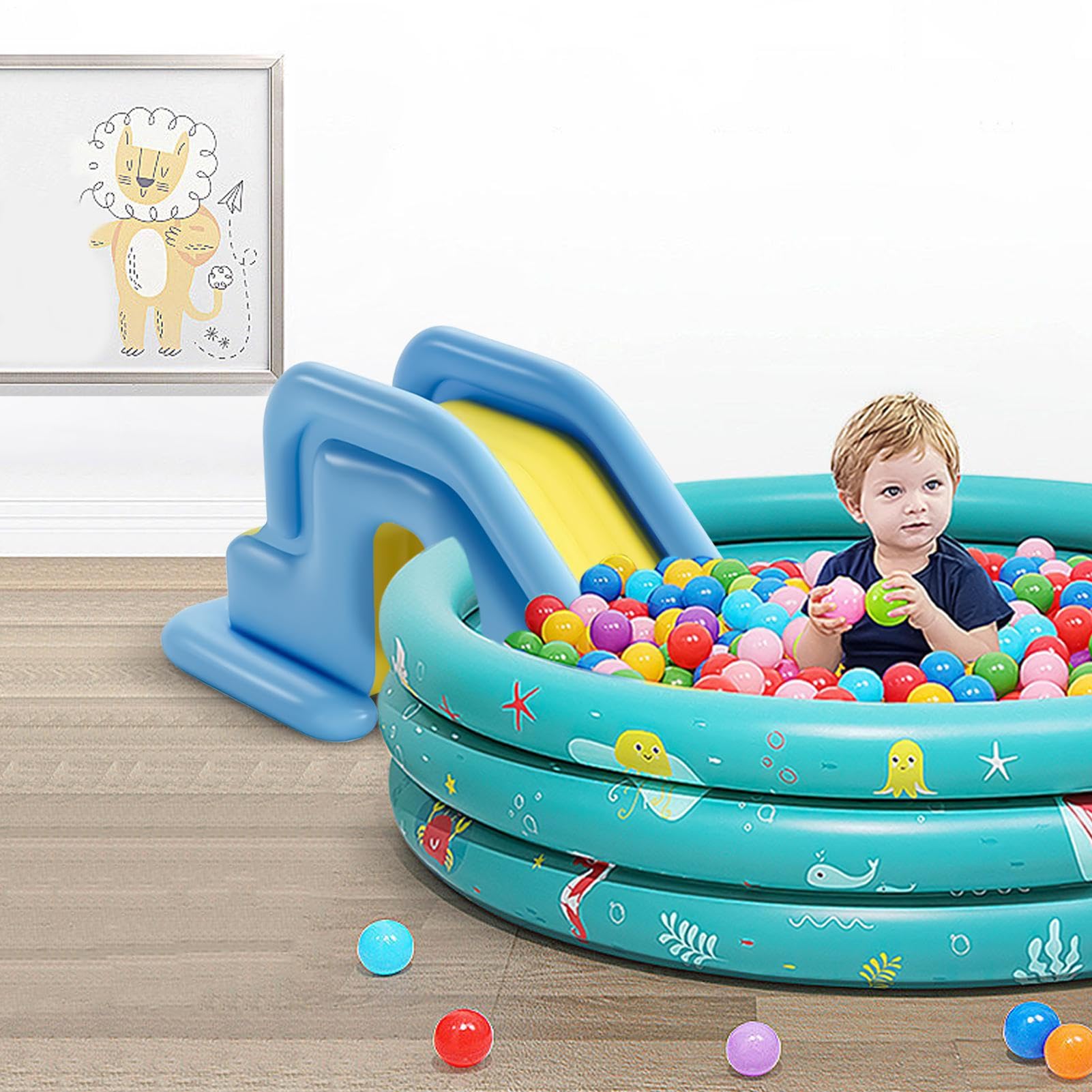 Aufblasbare Pool-Rutschbahnen Sommerliches Unterhaltungsspiel | Wasser-Rutschbahn Am Pool Geeignet Für Aussenbereich, Terrasse, Garten, Hinterhof, Rasen, Park Und Freizeitzentrum
