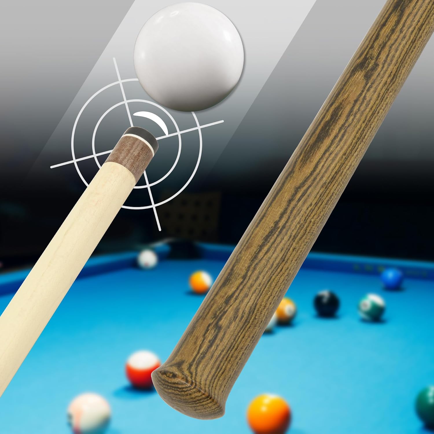 HomeSeason Jump Break Stick Canadian Maple Cue Stick, 10.5oz 42-Inches Pool Cue Suitable for Children, 13.5mm Tip, Quick Release Joint