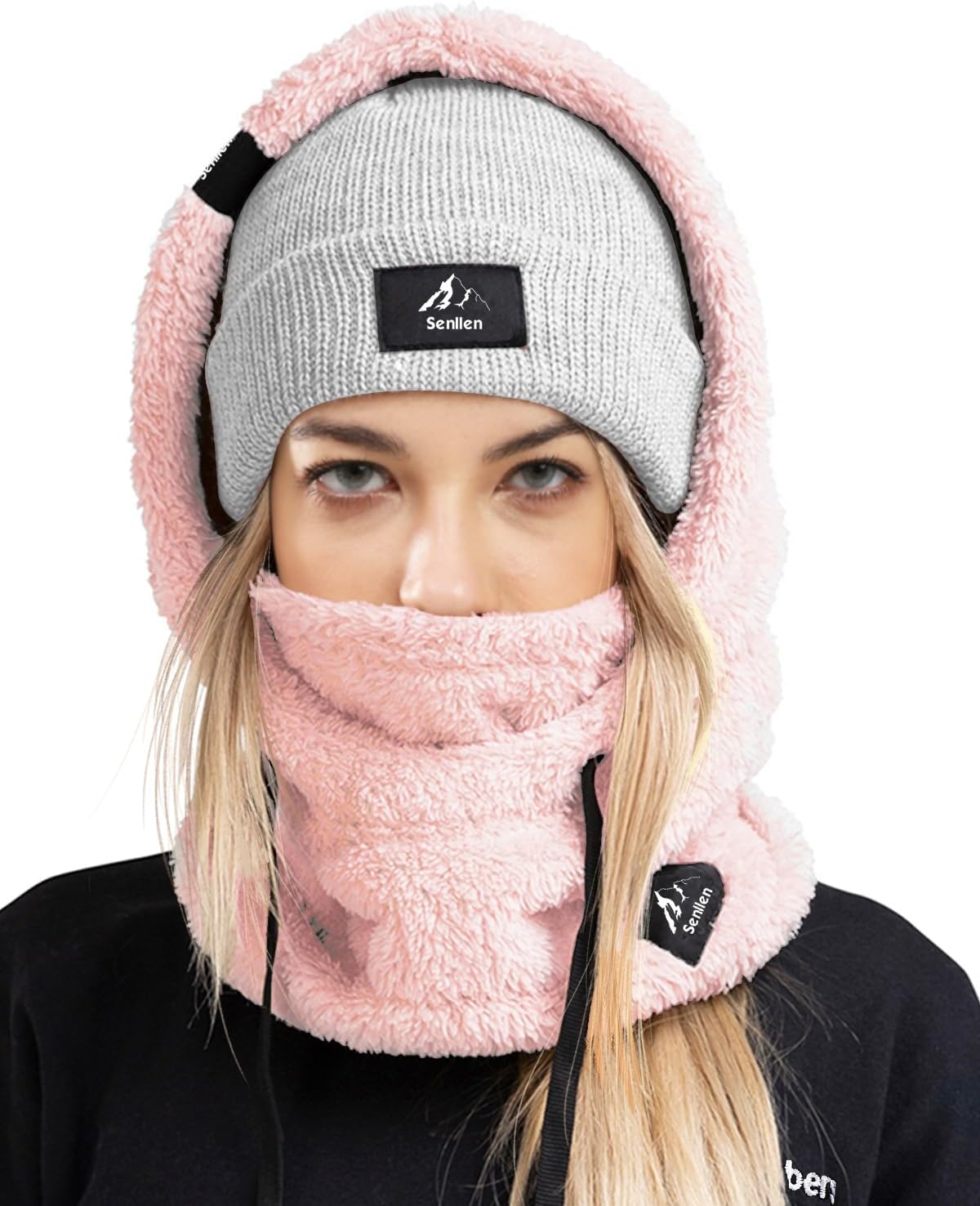 Senllen Balaclava Cold Weather Fleece Windproof Ski Mask Winter Breathable Thermal Face Mask Neck Warmer Scarf Helmet Hood