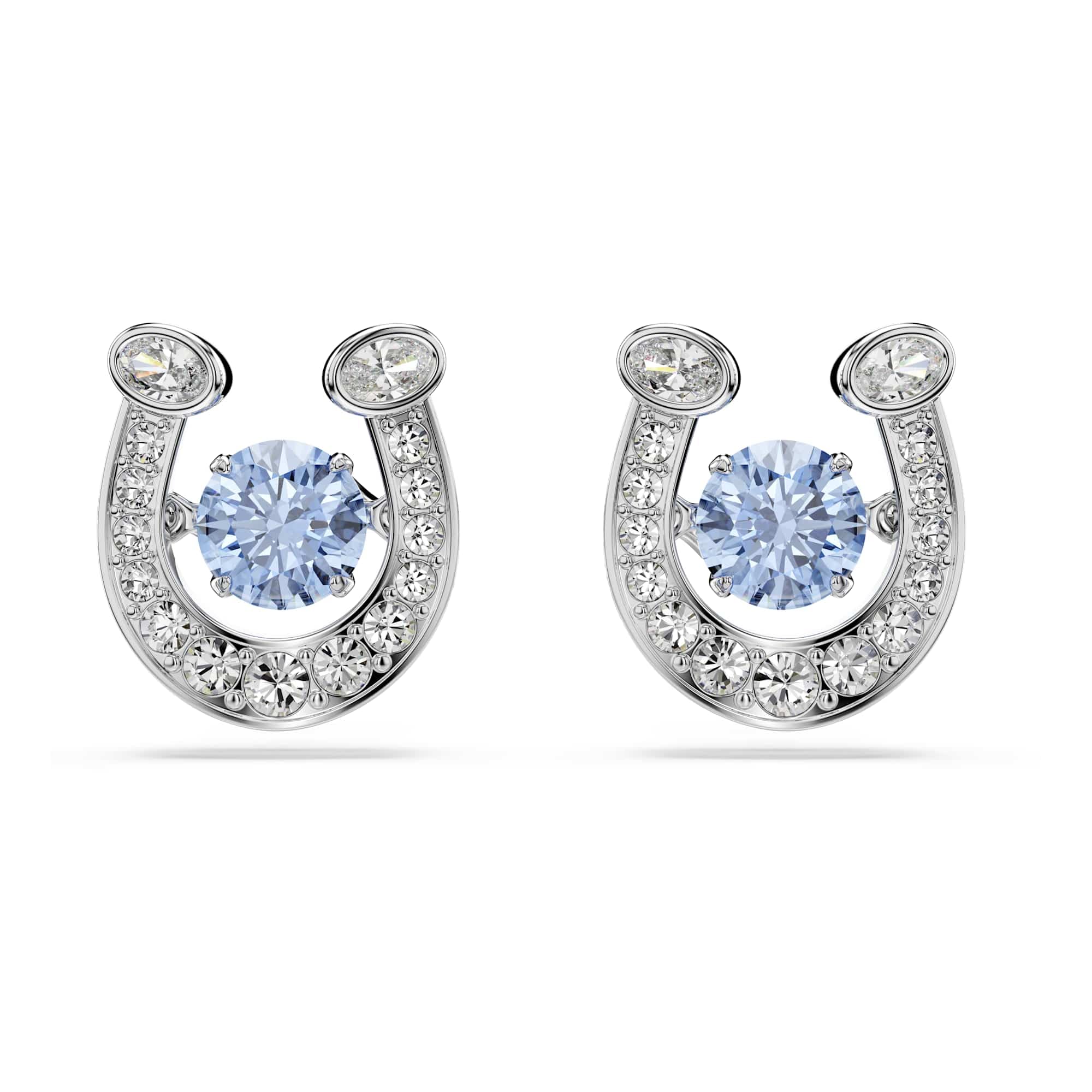 Swarovski Symbolica Kollektion, Rundschliff, Pavé, Hufeisen, Blau, Rhodiniert