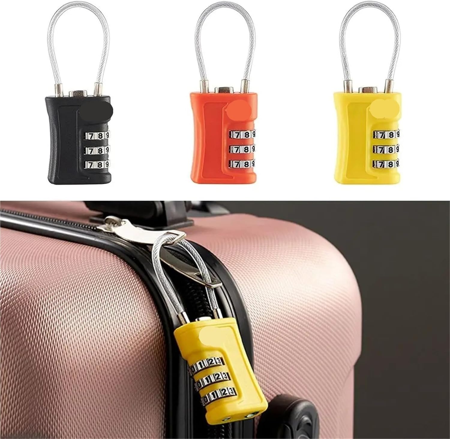 Colorful Code Lock for Travel Luggage Password Changeable Lock Contrast Color Design Padlock Cabinet Locker 1Pcs(D-Blue)