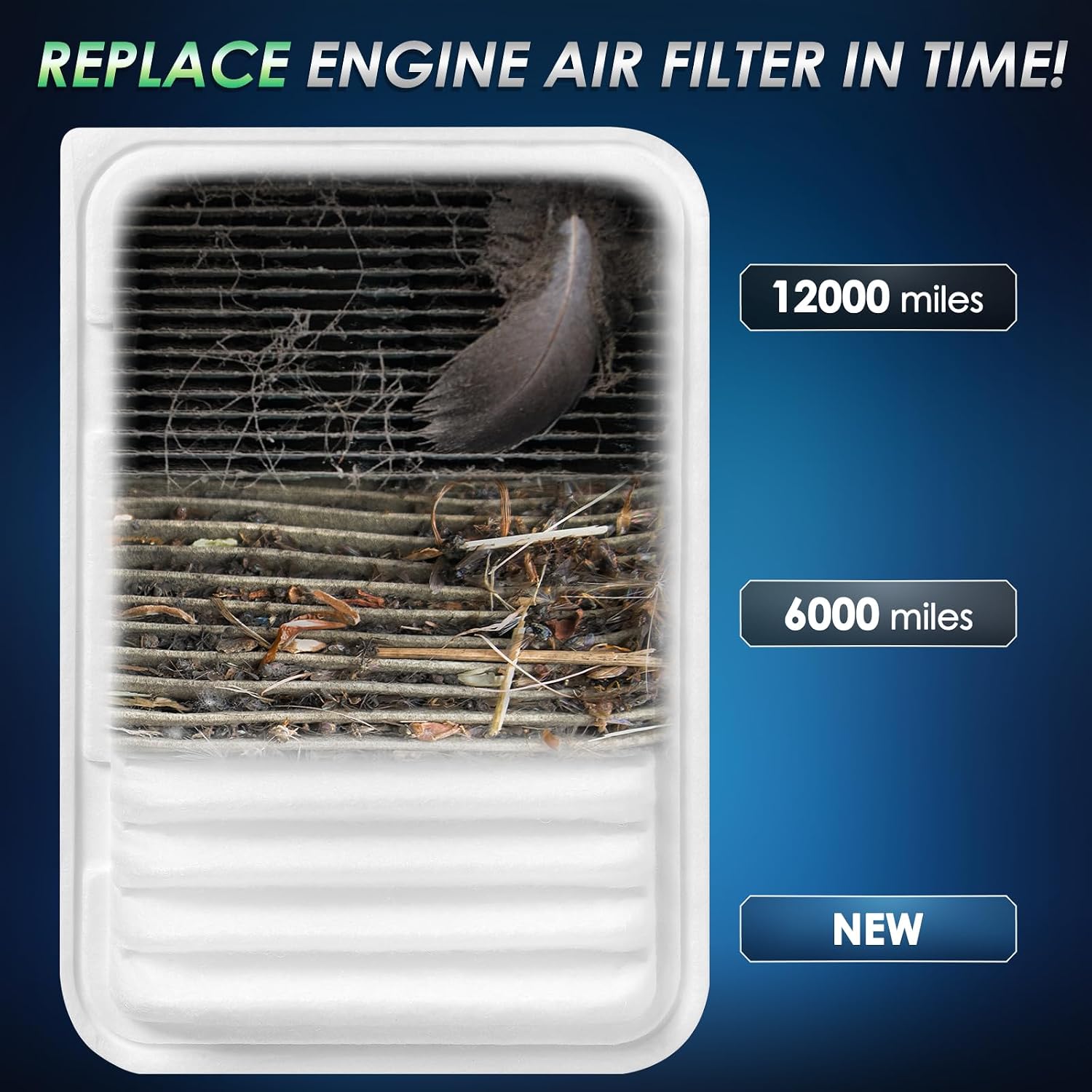 CA10190 Engine Air Filter, Pre-oiled, Longer Lifespan, for Toyota Corolla/Matrix/Yaris, Scion iM/xD, Pontiac Vibe, OE #: 17801-YZZ05,17801-0D060, 88975792.