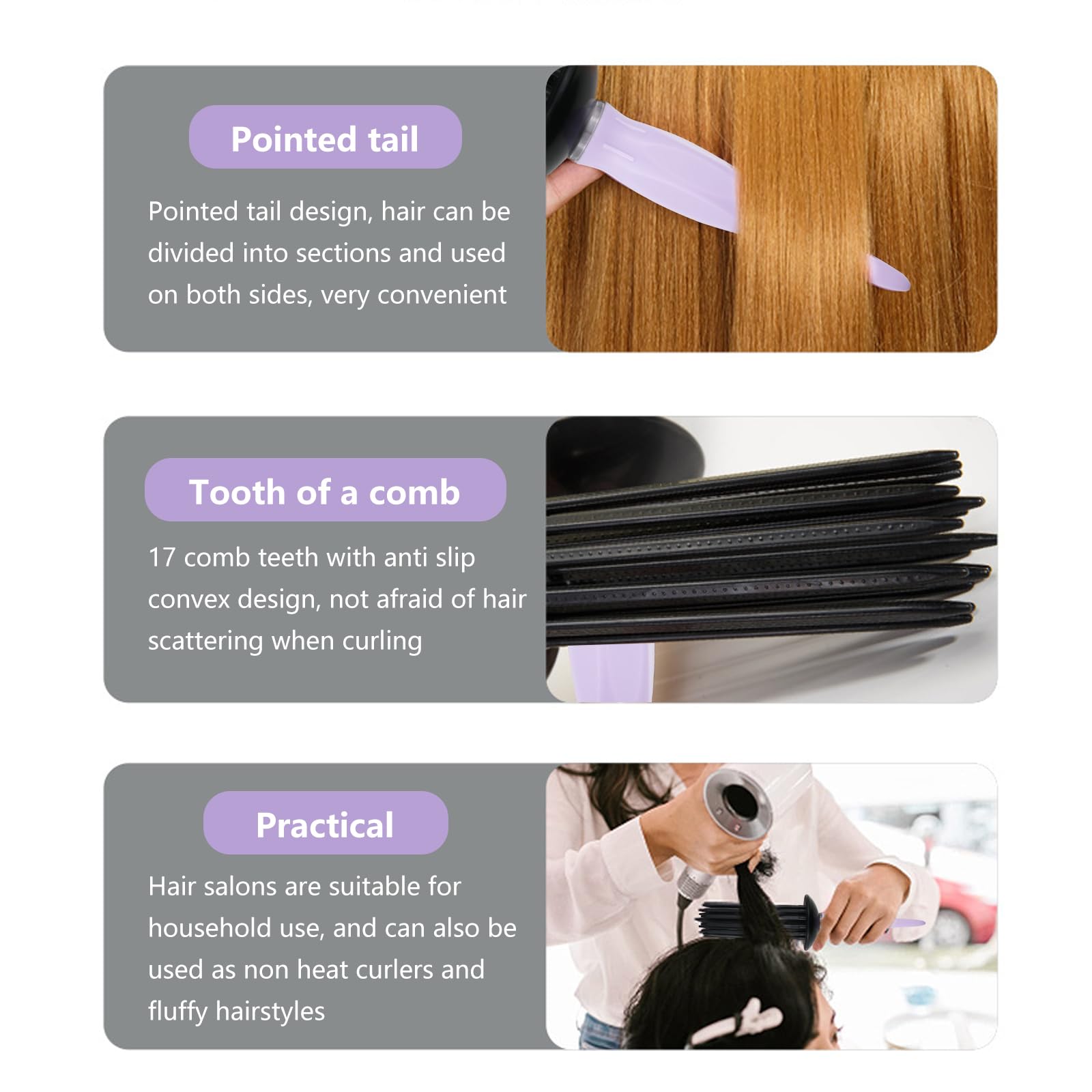 Lockenbürste Für Voluminöse Curls – Ohne Hitze, Mit Föhn Stylbar, Aus ABS, Für Lockiges & Welliges Haar