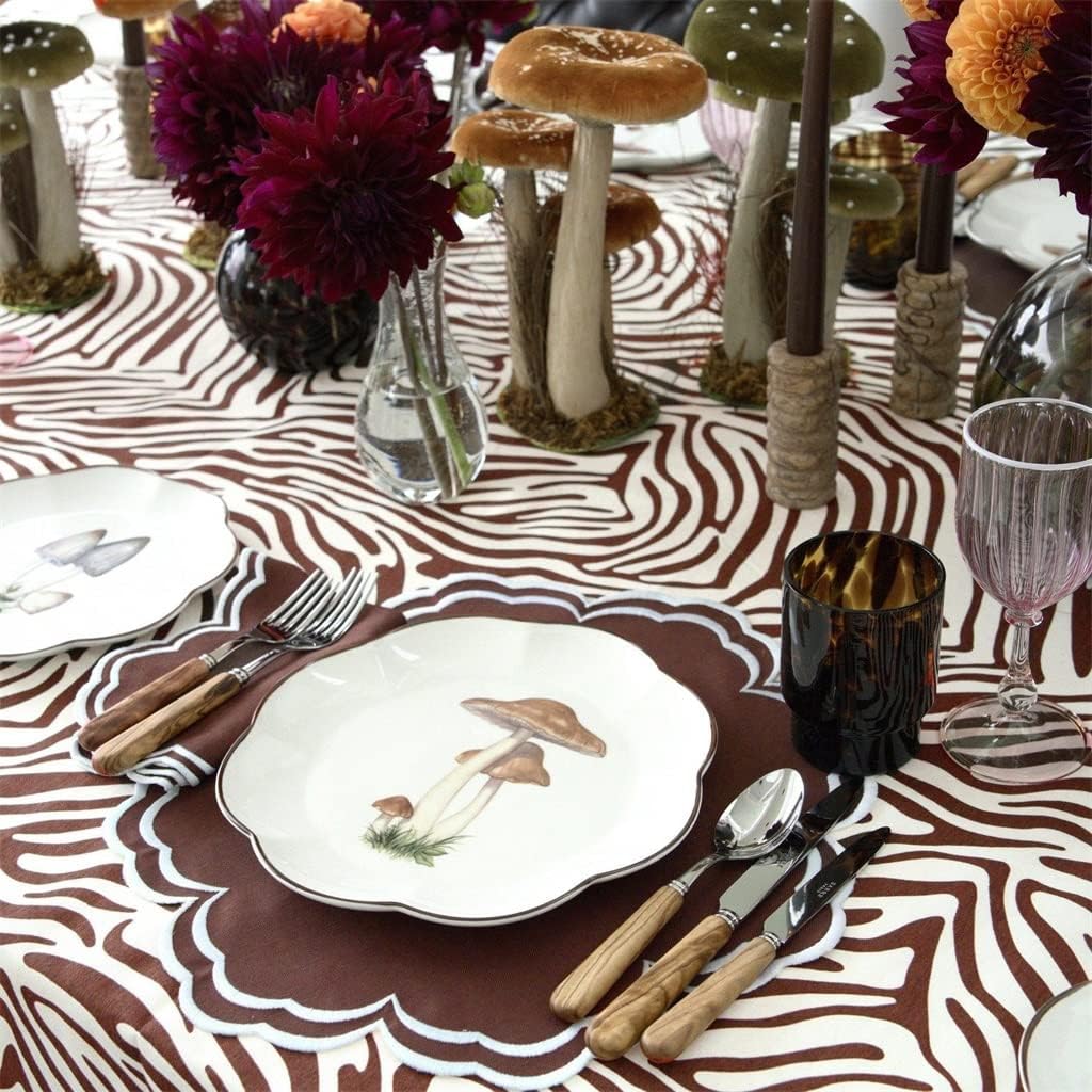 Set of 12 Embroidered Placemats Napkins Tablecloths Festive Party Home Table Decorations