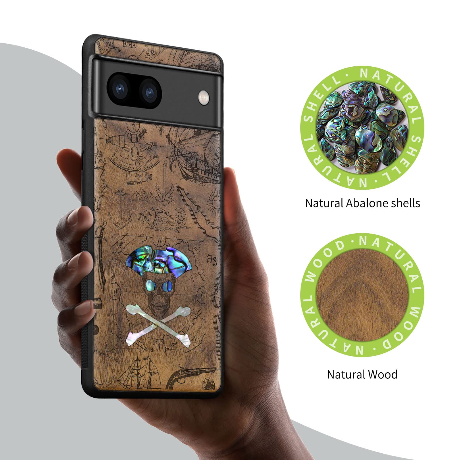 Carveit Custodia per Pixel 8 Pro Cover [Incisione in legno e