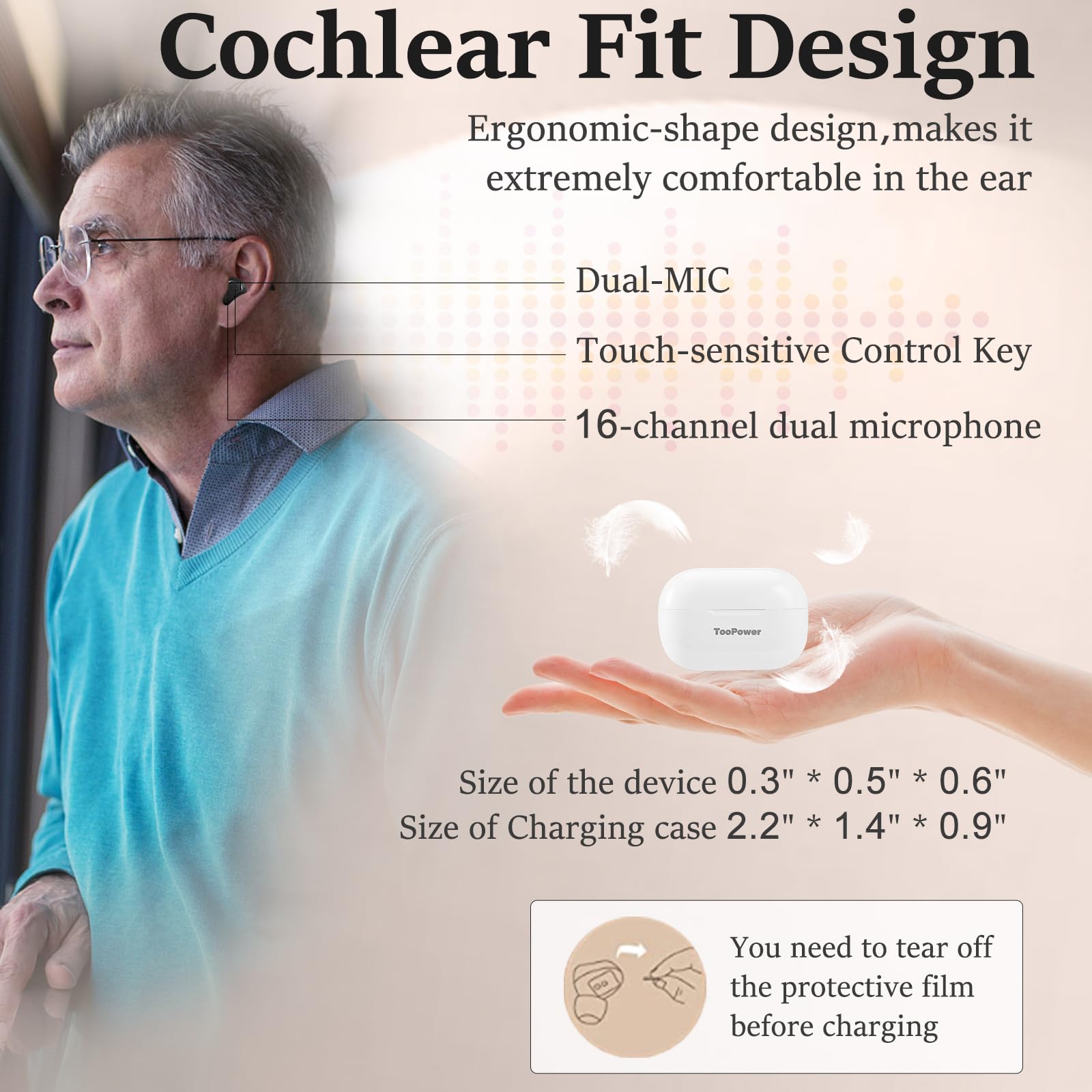 HEARING AMPLIFIER AID Seniors/Adults Rechargeable With Noise Cancelling - View #10