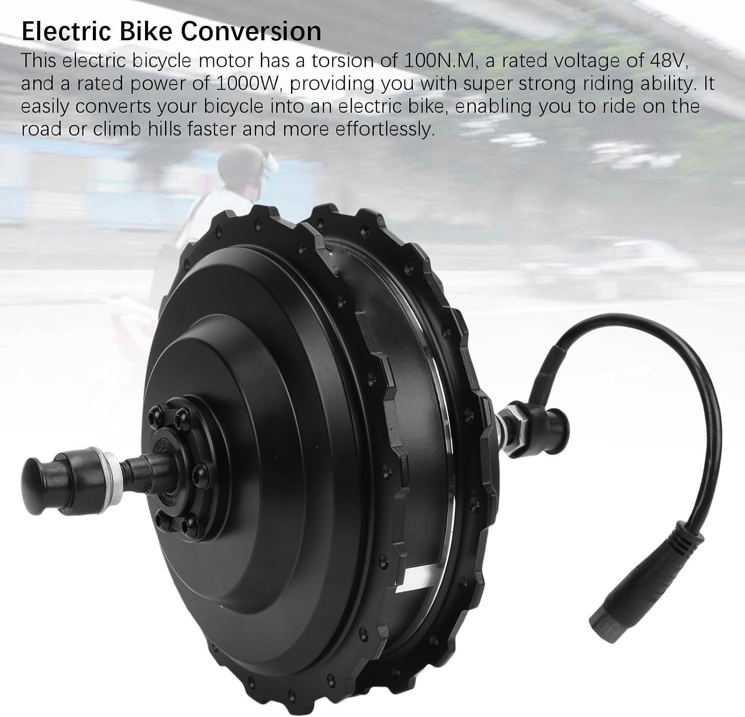 Hub Motor, 48V 1000W 135-142mm Aluminum Alloy Water Proof Bike Hub Motor Rear for Mountain Bike Bicycle Scooter