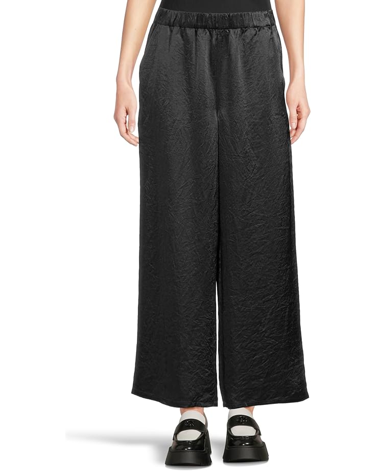 Eileen Fisher Textured Satin Wide Ankle Pants - Main View