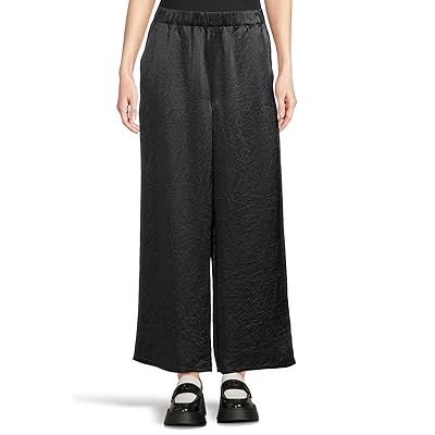 Eileen Fisher Textured Satin Wide Ankle Pants Women
