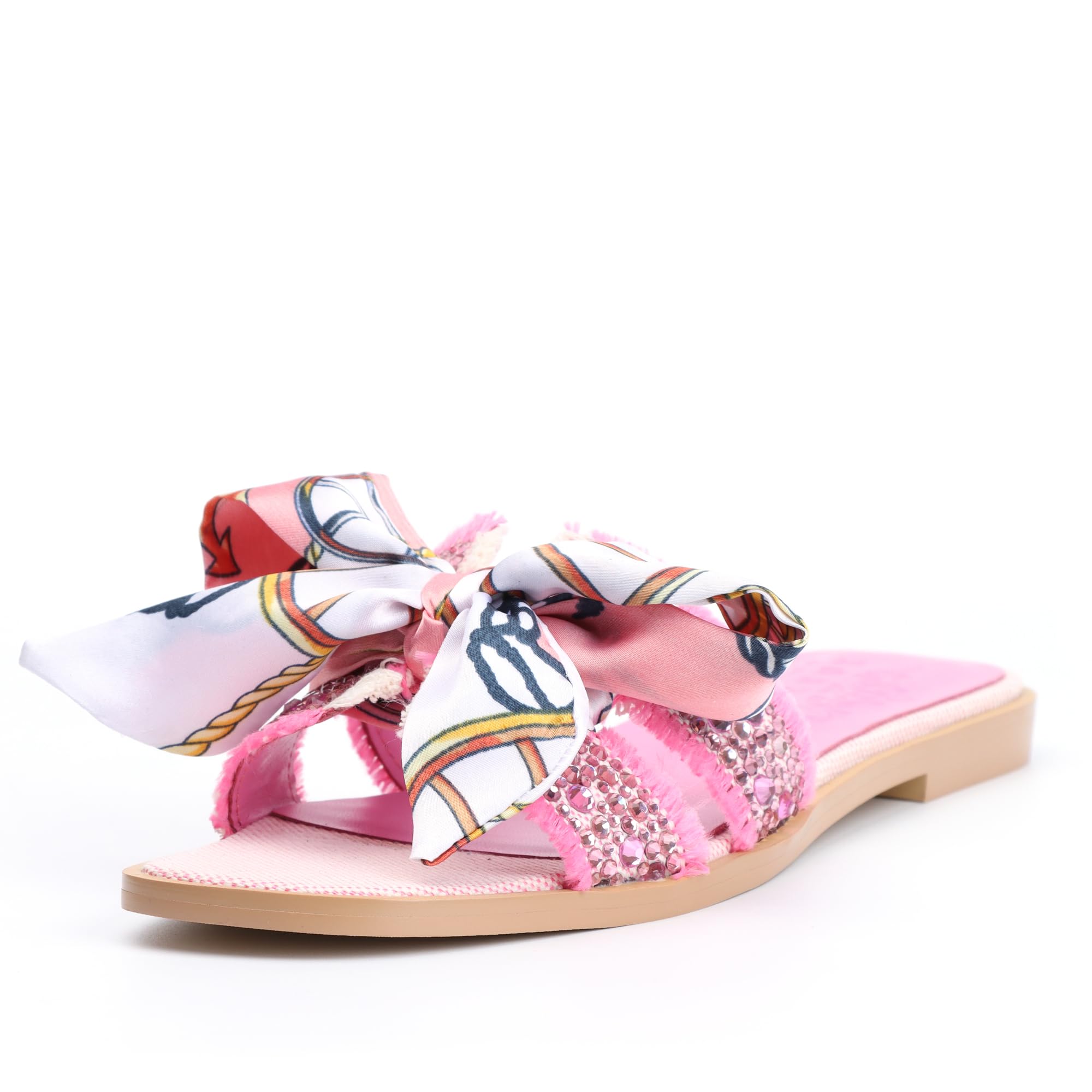 XOBZJH Evening Dress Shoes Rhinestone H-Band Black Flat Sandals for Women 2025,Designer Luxury Crystals Slides Sandals for Wedding Party Slippers