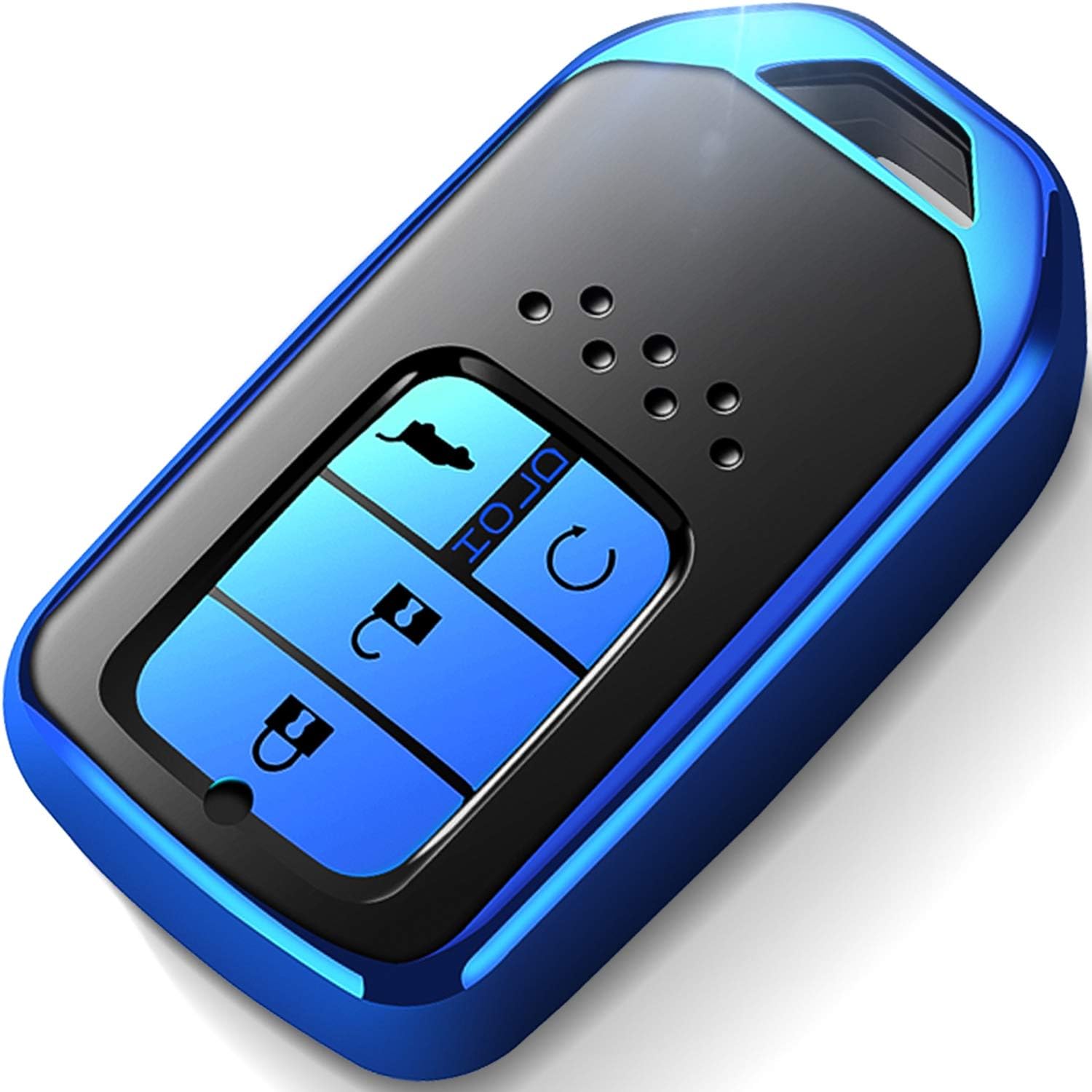 Intermerge for Honda Key Fob Cover,Key Fob Case for Honda Accord Civic Pilot Odyssey Crv Clarity Fit 4 Buttons Smart Remote Premium Soft TPU Honda key cover (Blue)