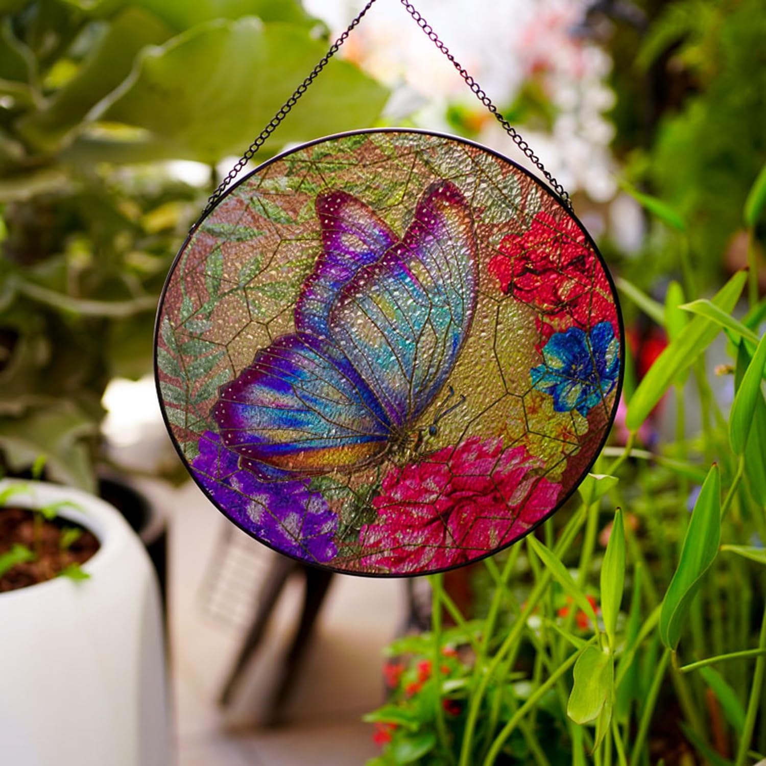 HIN LUNG Buntglas Sonnenfänger Schmetterling - Dek Produktbild-Vorschau 3