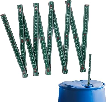 Oil Tank Level Gauge, 2 Meters 10-Fold Measuring Stick,Green Folding Measuring Stick Ruler for Tank, Dip Sticks for Checking Oil,Oil Tank Metre Rulers Featuring Two Scales of Centimeters and Inches