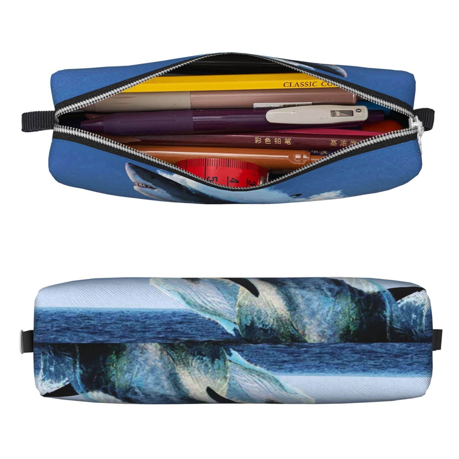 Astuccio Portapenne 21,6 Cm Squalo – Portamonete E Trousse Multiuso Per Scuola E Viaggi - 3