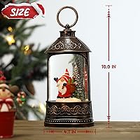 Vista 6 de Linterna de globo de nieve de Navidad, gnomos iluminados con purpurina, globo de nieve con música, decoraciones musicales de Navidad USB y funciona