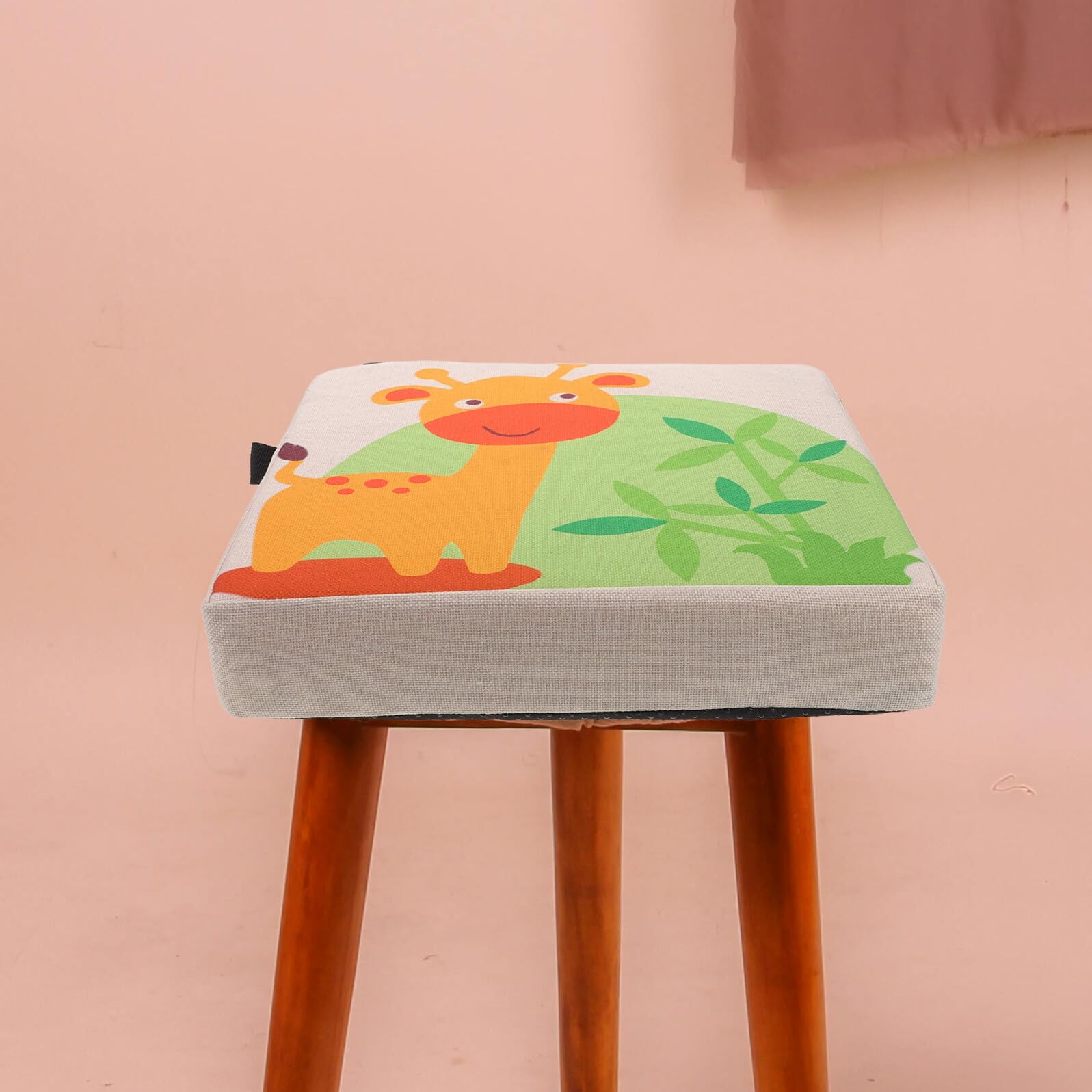 Asiento Elevador Infantil Jirafa de Algodón Lino para Silla