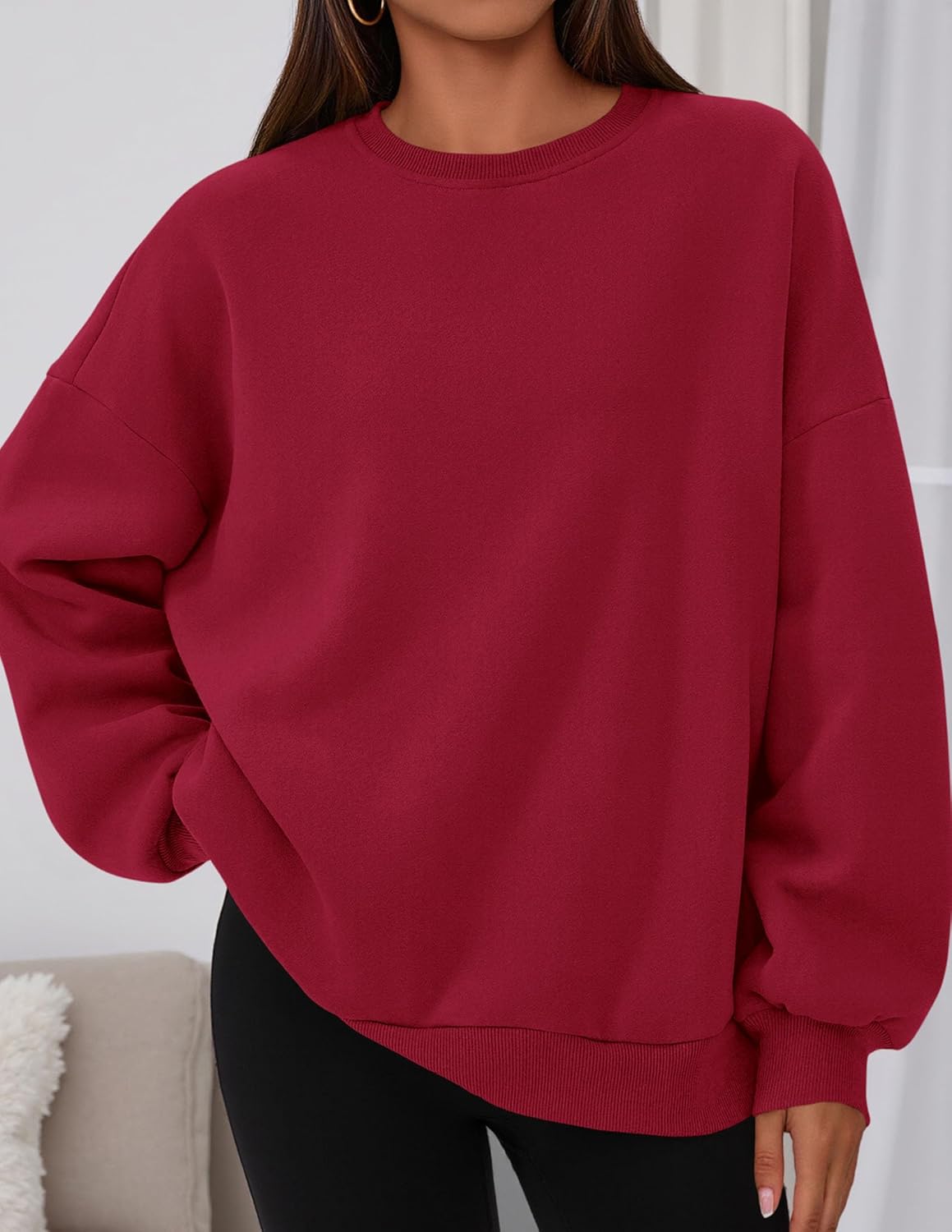 PRETTYGARDEN Sweatshirt for Women Oversized Crewneck Long Sleeve Pullover Fleece Top 2026 Fall Winter Fashion Outfits Clothes - Image 5