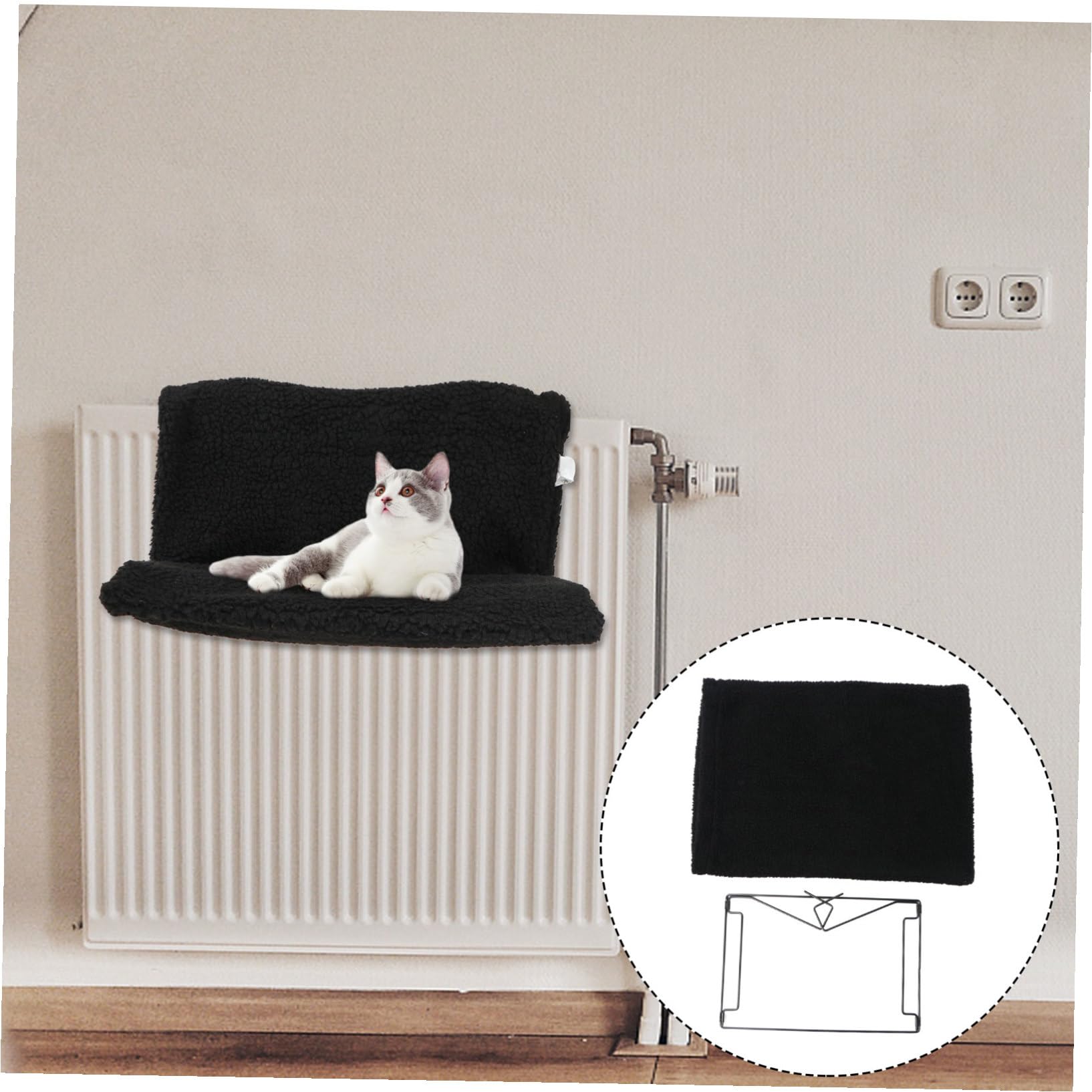 ERINGOGO Hamac Fer à Noir Chat Lit en Cadre pour Radiateur