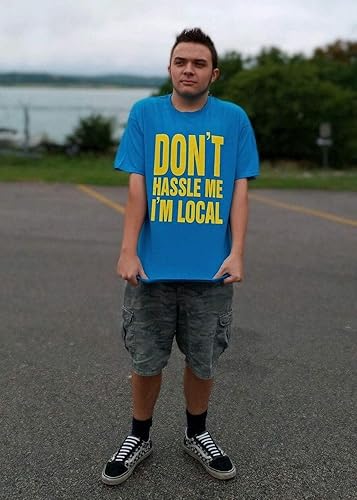 Miniatura 5 de What about Bob Don't Hassle Me I'm Local scale Recreation tshirt men's unisex blue yellow tee