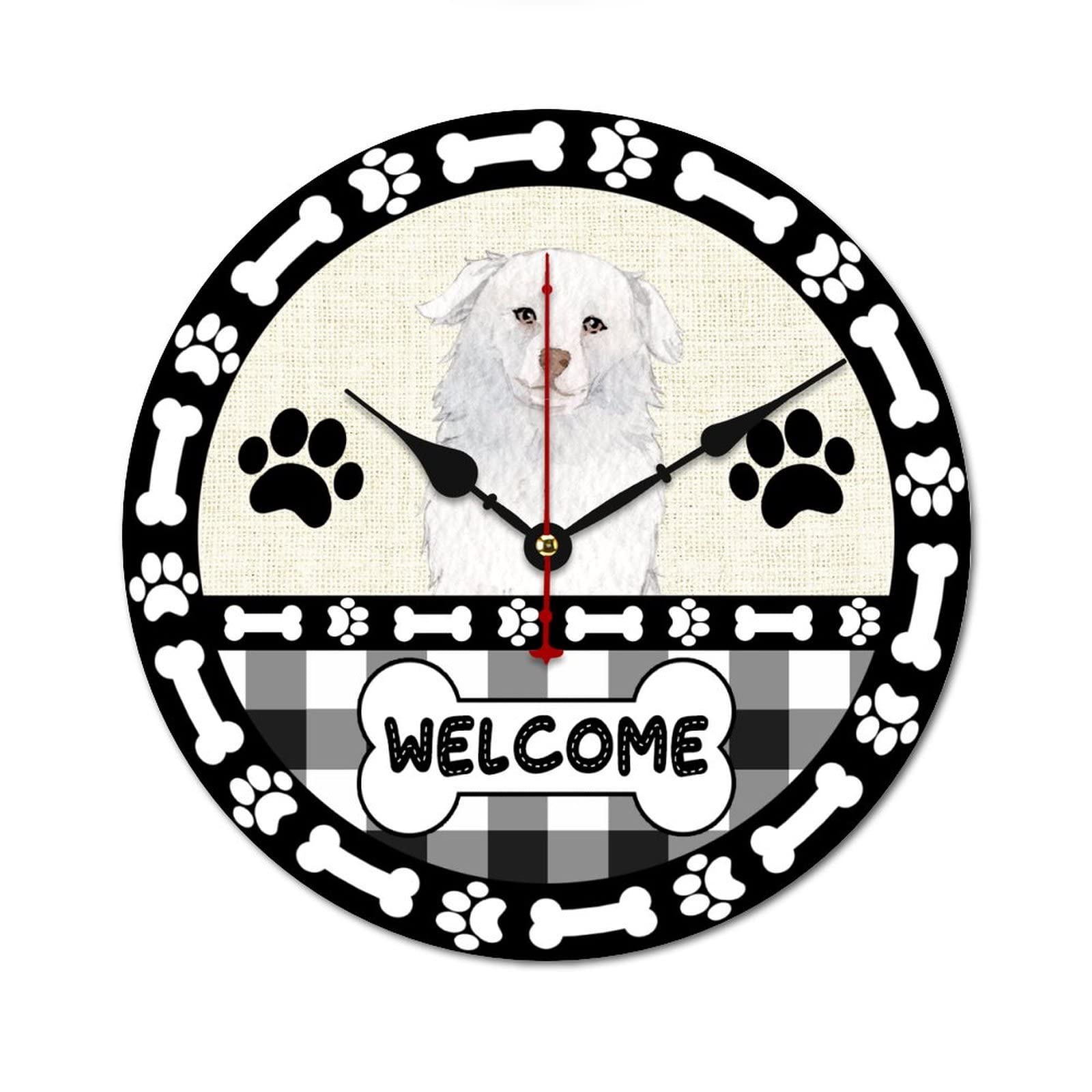 Horloge murale Samoyed grand cadran lisible décoration murale maison et salle de bain