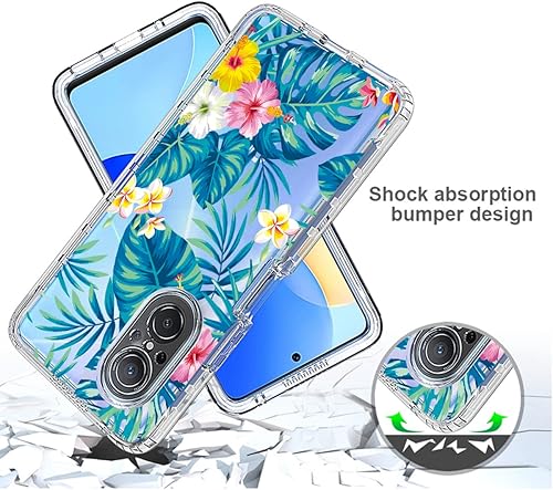 Miniatura 7 de sidande Funda para Nova 9 SEHonor 50 SE JLN-LX1 JLN-LX3 con protector de pantalla de vidrio templado cuerpo completo transparente floral funda