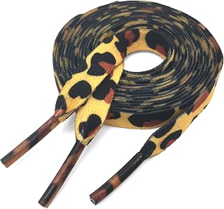 Thin Flat Leopard Print Shoelaces Camouflage Shoe Laces Shoestring 2 Pair