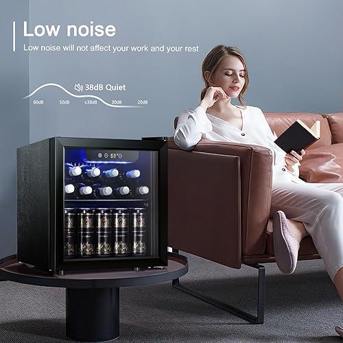 Miniatura 5 de Antarctic Star Refrigerador de 12 botellas para 48 latas, mini puerta de vidrio para cerveza, bebidas gaseosas o vino, refrigerador independiente