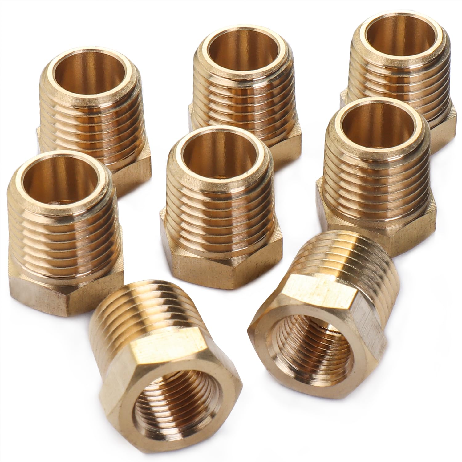 Accesorio de conexión tubo latón buje reductor hex 1/4 BSPT a 1/8 BSPP 25 ud