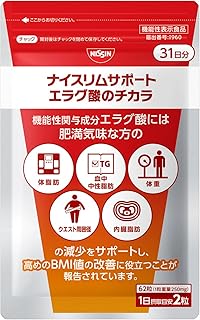 Nice Slim Support 鞣花酸的力量 [功能性标示食品] 体脂肪 内脏脂肪 中性脂肪 每天2粒建议 31天份 1袋 日清食品