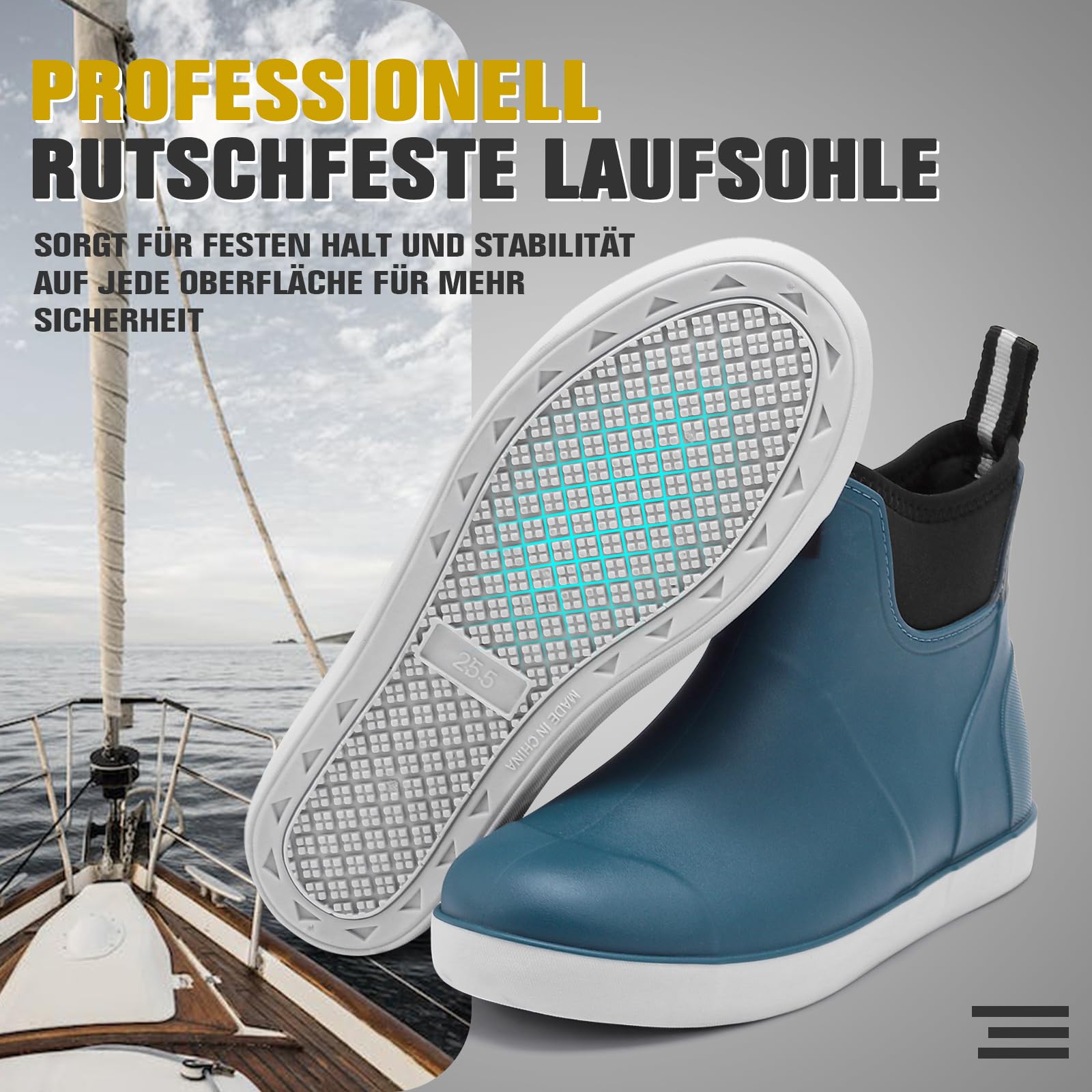 Jesindr Stivali Gomma Uomo Da Pioggia, Stivali Da Pesca, Antiscivolo Leggere Comode Shorty Boots, Impermeabile Nero Scarpe Da Giardino