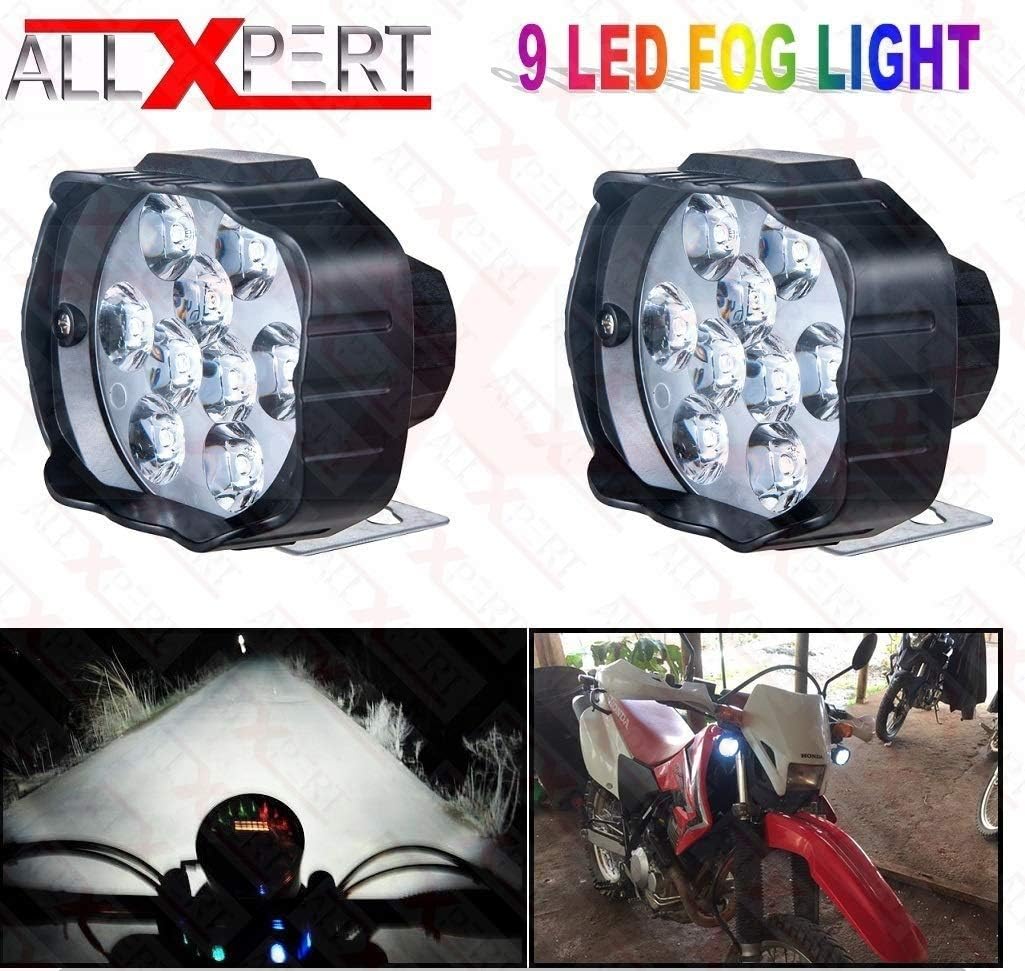 9 LED Fog Light Spot Beam Waterproof Heavy Duty Pod Driving Work Light for Motorcycle Jeep Truck Boat 15Watt Black (Pack of 2
