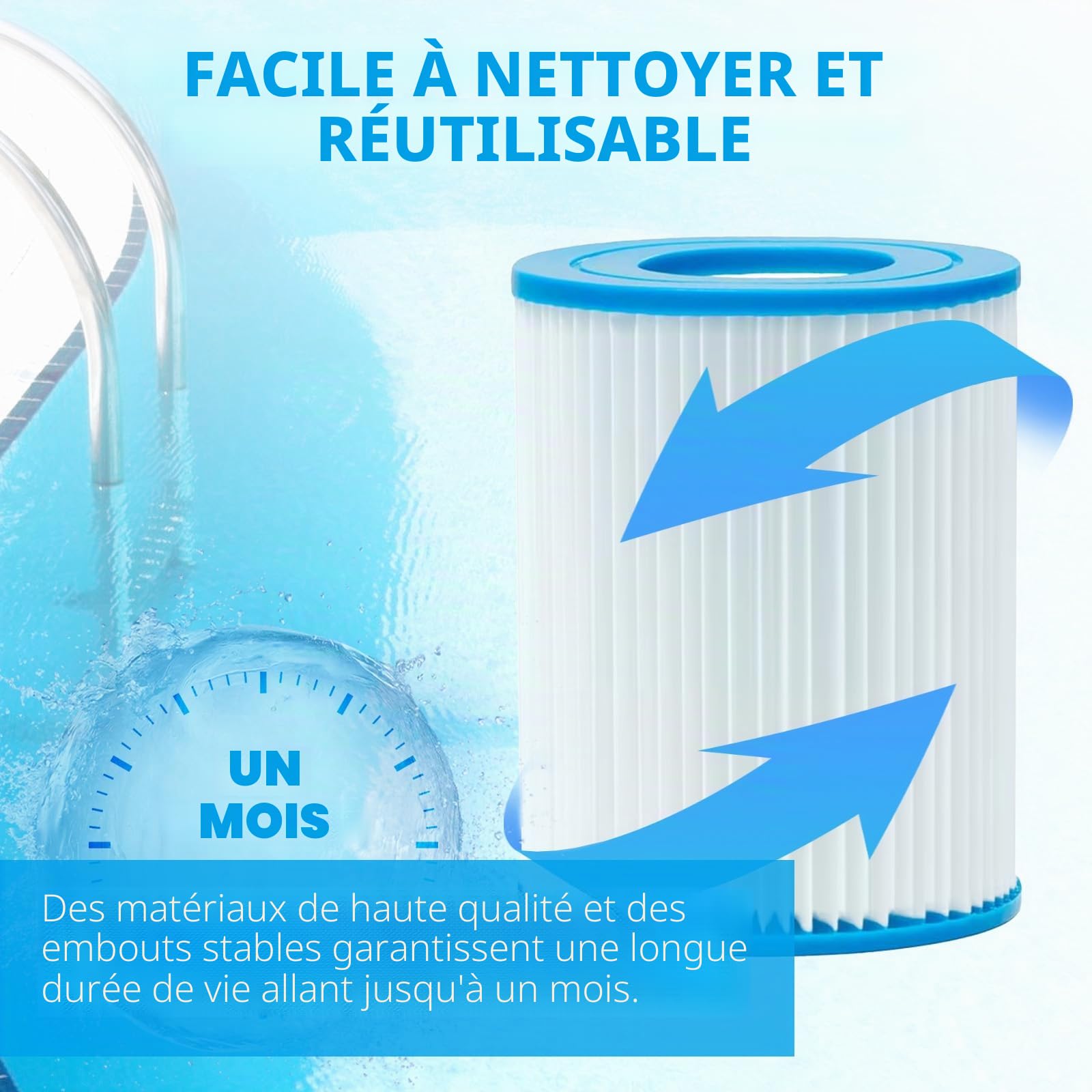 Lot de 4 filtres Taille 2 pour 58383 - pour Filtre de Piscine pour 58383