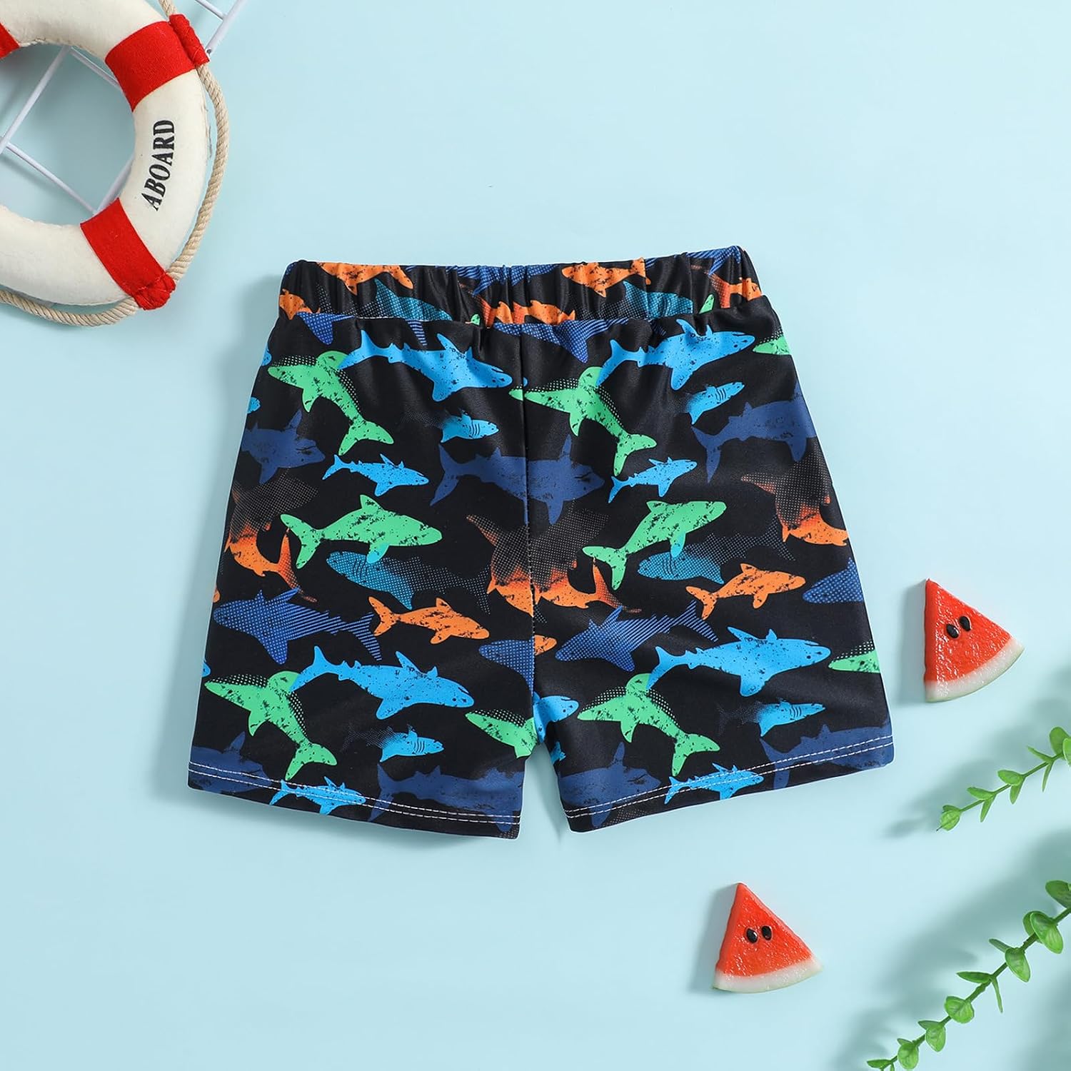 Ohrwurm Baby Boy Swim Trunks Cartoon Print Elastic Waist Swimming Shorts Beach Board Bathing Suit Swimwear